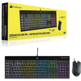 Corsair Keyboard AZERTY Fransk Bakgrundsbelyst tangentbord K55 RGB PRO