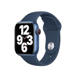 Apple Watch Series 7 (2021) GPS + Mobilnät 41 mm - Aluminium Blå - Sportband Blå