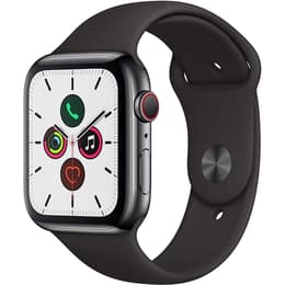 Apple Watch (Series 5) 2019 GPS + Mobilnät 44 - Rostfritt stål Svart - Sport-loop Svart