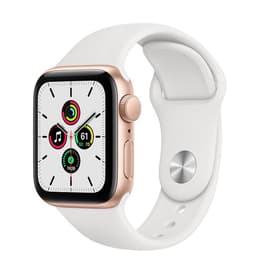 Apple Watch Series SE 1 (2022) GPS + Mobilnät 40 mm - Aluminium Guld - Sportband Vit