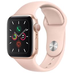 Apple Watch Series 5 (2019) GPS + Mobilnät 40 mm - Rostfritt stål Guld - Sportband Rosa