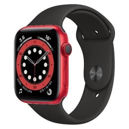 Apple Watch Series 6 (2020) GPS + Mobilnät 44 mm - Aluminium Röd - Sportband Svart