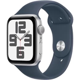 Apple Watch Series SE 2 (2022) GPS + Mobilnät 44 mm - Aluminium Silver - Sportband Blå