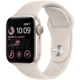 Apple Watch Series SE 2 (2022) GPS + Mobilnät 40 mm - Aluminium Stjärnglans - Sportband Stjärnglans