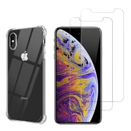 Skal iPhone XS MAX och 2 st skärmskydd - TPU - Genomskinlig