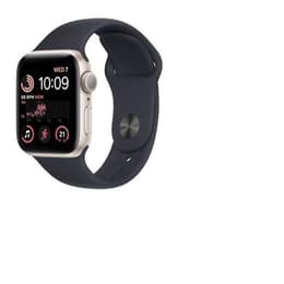 Apple Watch Series SE 2 (2022) GPS 44 mm - Aluminium Stjärnglans - Sportband Svart