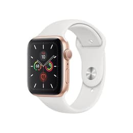 Apple Watch Series 6 (2020) GPS + Mobilnät 44 mm - Rostfritt stål Guld - Sportband Vit