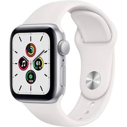 Apple Watch Series SE 2 (2022) GPS + Mobilnät 40 mm - Aluminium Silver - Sportband Vit