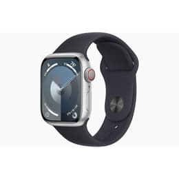 Apple Watch Series 9 (2023) GPS + Mobilnät 41 mm - Aluminium Silver - Sportband Svart