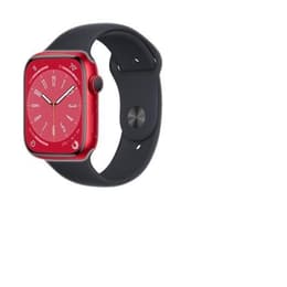 Apple Watch (Series 8) 2022 GPS + Mobilnät 41 - Aluminium Röd - Sportband Svart