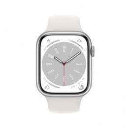 Apple Watch (Series 8) 2022 GPS 45 - Aluminium Silver - Sportband Vit