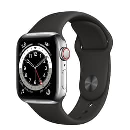 Apple Watch Series 5 (2019) GPS + Mobilnät 40 mm - Aluminium Silver - Sportband Svart