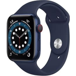 Apple Watch Series 6 (2020) GPS + Mobilnät 44 mm - Aluminium Blå - Sportband Blå