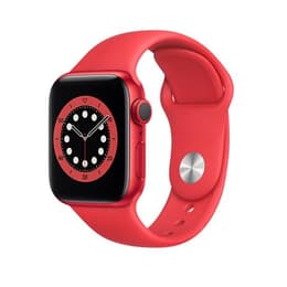 Apple Watch Series 6 (2020) GPS + Mobilnät 44 mm - Aluminium Röd - Sportband Röd