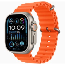 Apple Watch Ultra 2 (2023) GPS + Mobilnät 49 mm - Titan naturligt titan - Havsband Apelsin