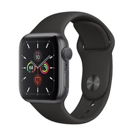 Apple Watch Series 5 (2019) GPS + Mobilnät 40 mm - Aluminium Grå utrymme - Sportband Svart