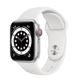 Apple Watch (Series 6) 2020 GPS + Mobilnät 44 - Aluminium Silver - Sportband Vit