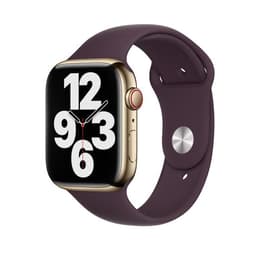 Apple Watch Series 7 (2021) GPS + Mobilnät 45 mm - Rostfritt stål Guld - Sportband Lila